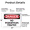 Signmission No Pedestrian Traffic Danger Sign, Aluminum, 24in W x 18in L, 2PK OS-2PACK-DS-A-1824-L-19443 - alternate 3
